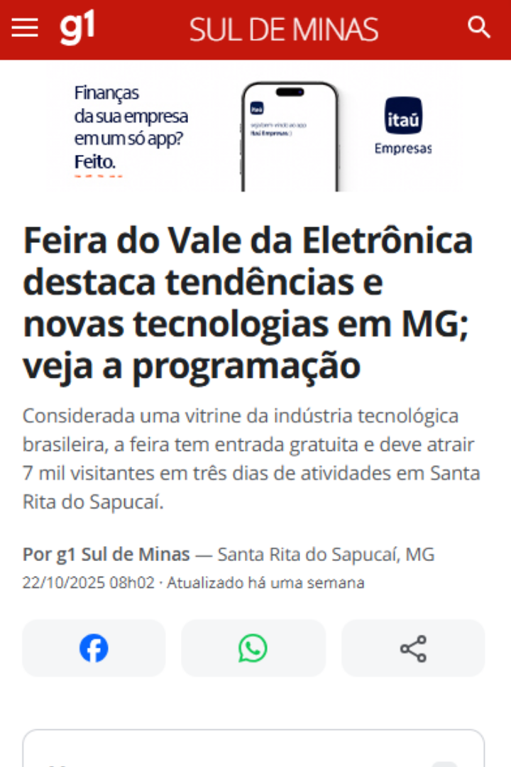 Feira do Vale da Eletrônica destaca tendências e novas tecnologias em MG; veja a programação